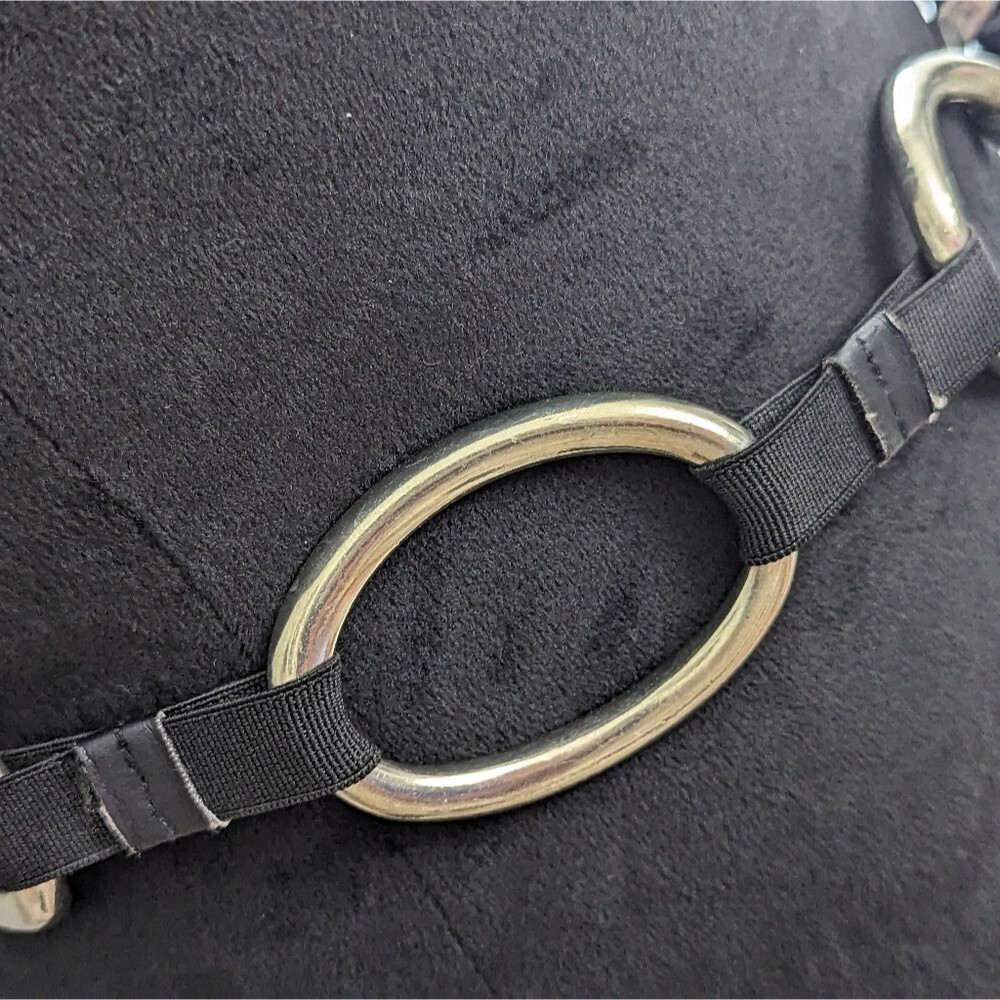 Suzi Roher Chunky Silver Tone and Black Leather Belt 35"- 40" Women - Picture 5 of 8